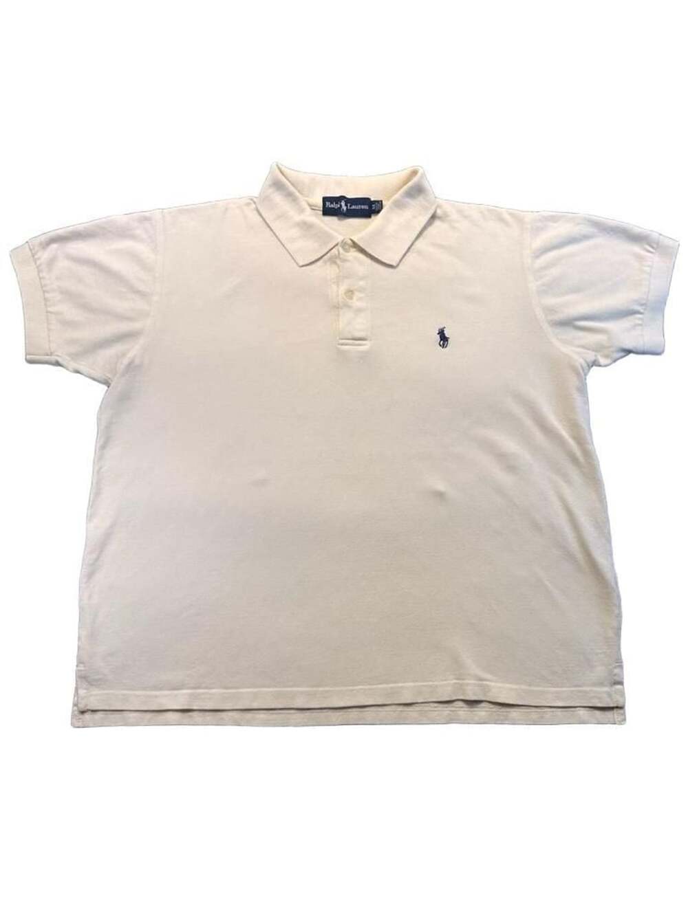 Polo Ralph Lauren Polo Shirt Size M White Cotton Short Sleeve Pony Logo Preppy